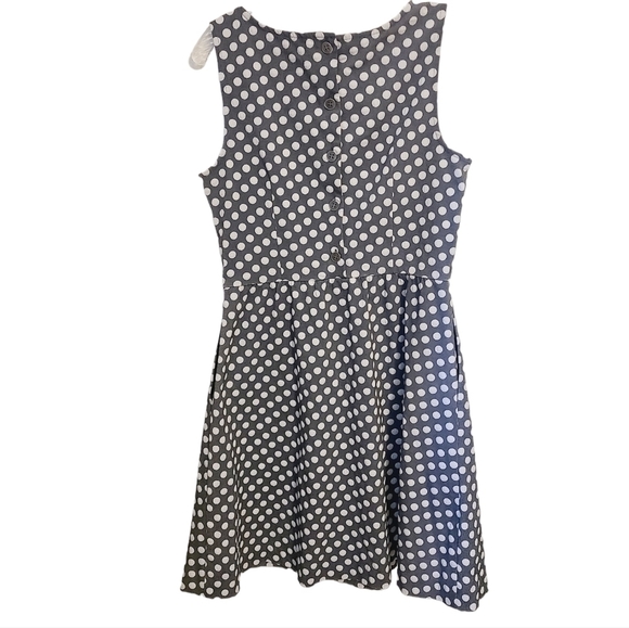 The Limited | Women's Sleeveless Gray and White Polka Dot Mini Dress (Size 6) - Picture 14 of 14